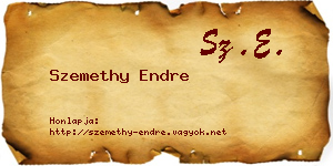 Szemethy Endre névjegykártya