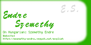 endre szemethy business card